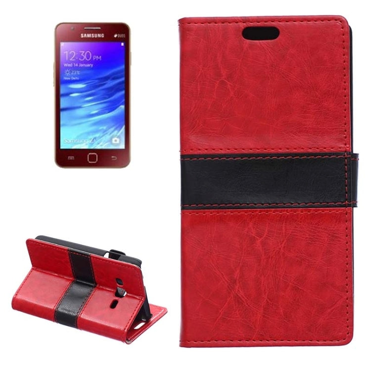 Crazy Horse Texture Horizontal Flip Color Matching Leather Case with Card Slots & Wallet & Holder for Samsung Z1 / Z130