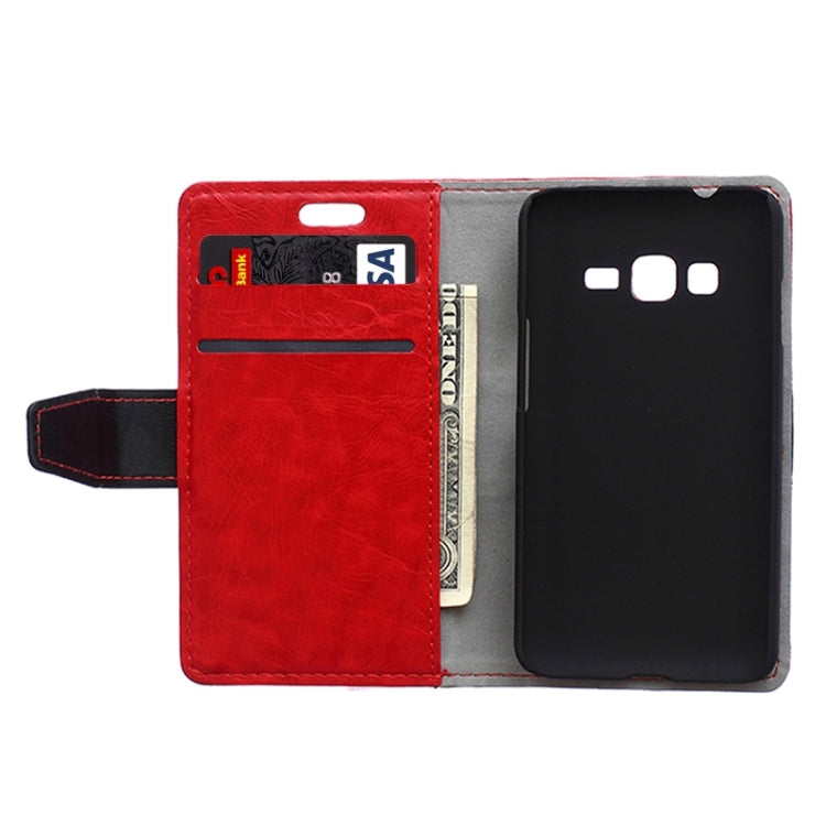 Crazy Horse Texture Horizontal Flip Color Matching Leather Case with Card Slots & Wallet & Holder for Samsung Z1 / Z130