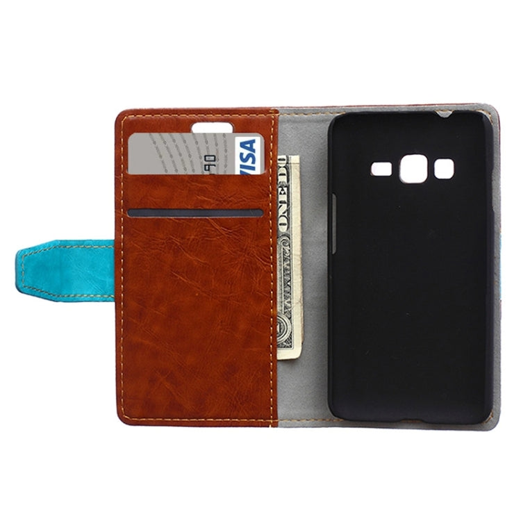 Crazy Horse Texture Horizontal Flip Color Matching Leather Case with Card Slots & Wallet & Holder for Samsung Z1 / Z130