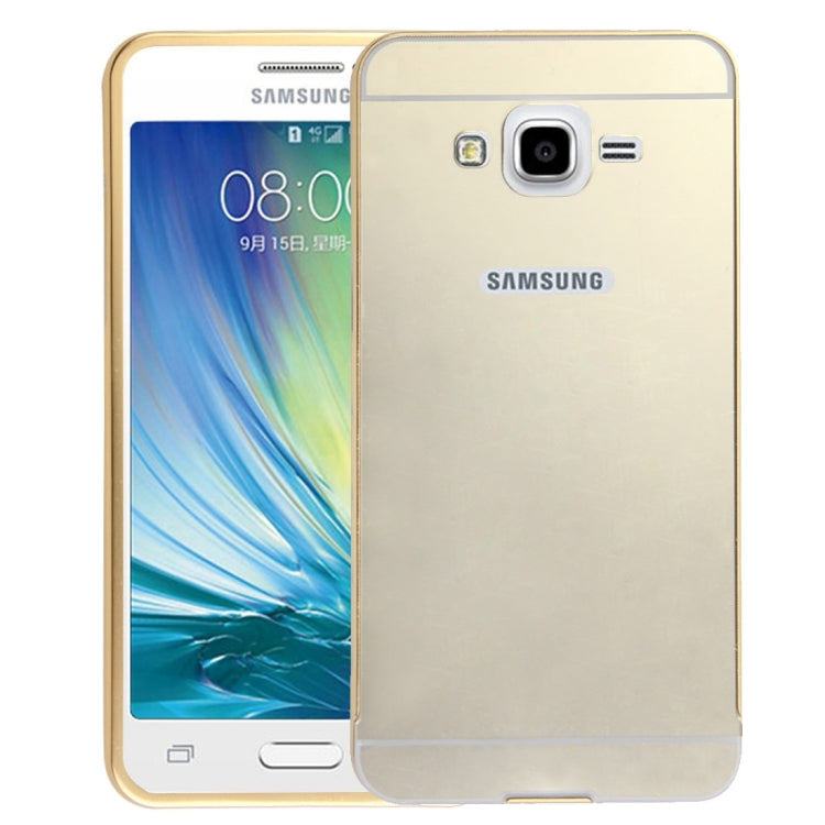 Fashionable Electroplating Push Pull Back Shell Cover + Metal Bumper Frame for Galaxy Grand Prime / G530