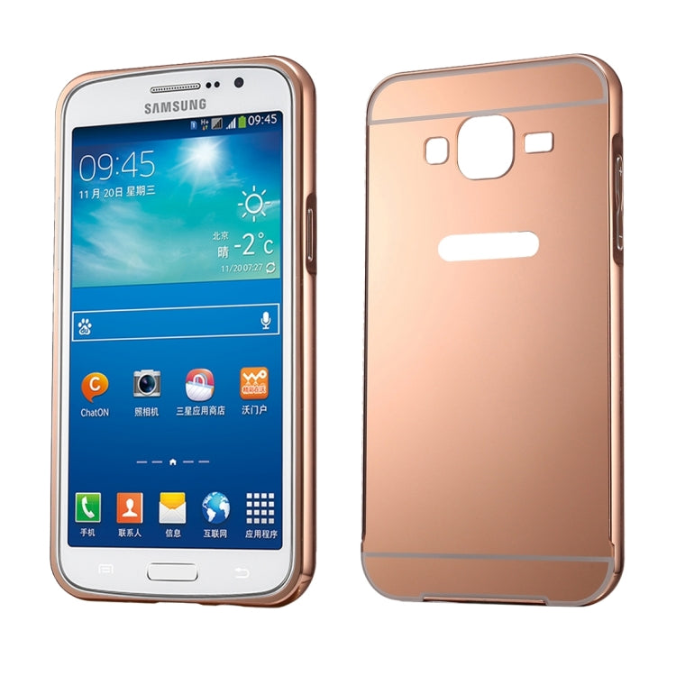 Fashionable Electroplating Push Pull Back Shell Cover + Metal Bumper Frame for Galaxy Grand 2 / G7106