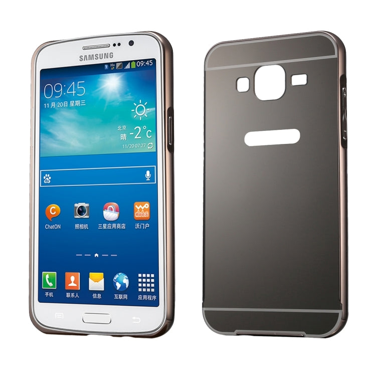 Fashionable Electroplating Push Pull Back Shell Cover + Metal Bumper Frame for Galaxy Grand 2 / G7106