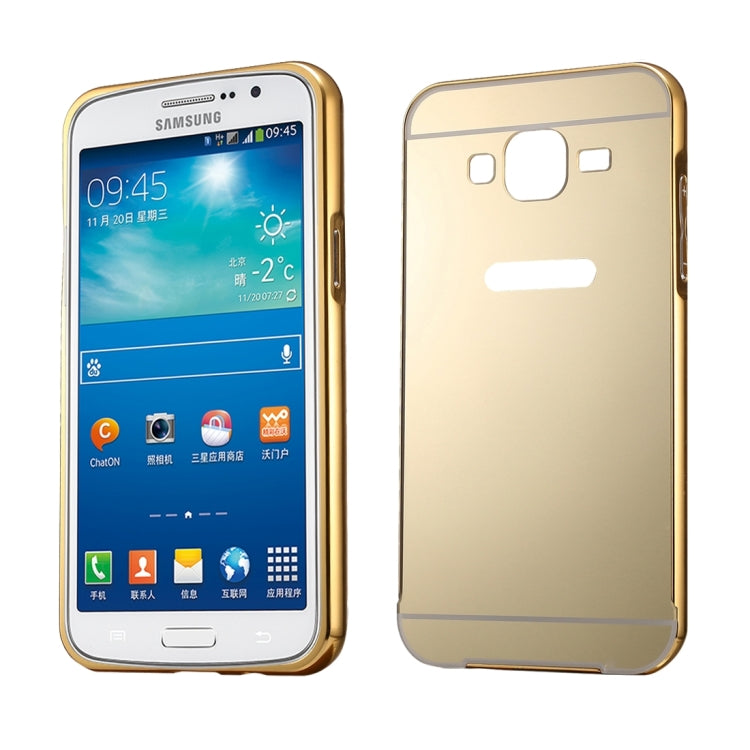 Fashionable Electroplating Push Pull Back Shell Cover + Metal Bumper Frame for Galaxy Grand 2 / G7106