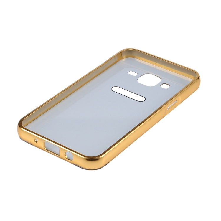 Fashionable Electroplating Push Pull Back Shell Cover + Metal Bumper Frame for Galaxy Grand 2 / G7106