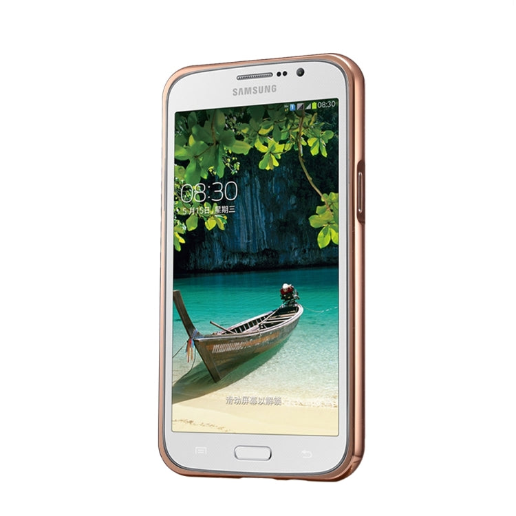 Fashionable Electroplating Push Pull Back Shell Cover + Metal Bumper Frame for Galaxy Mega 5.8 / i9152
