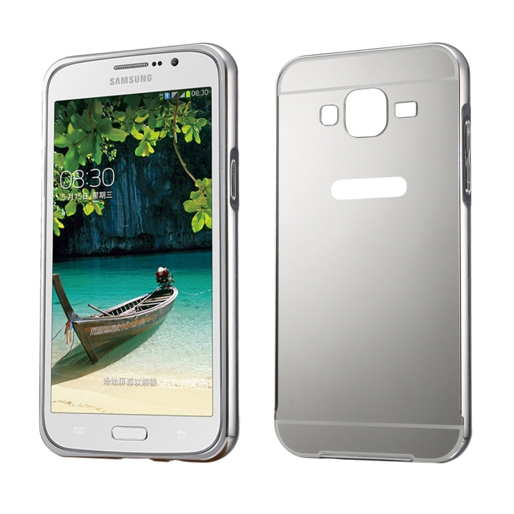 Fashionable Electroplating Push Pull Back Shell Cover + Metal Bumper Frame for Galaxy Mega 5.8 / i9152