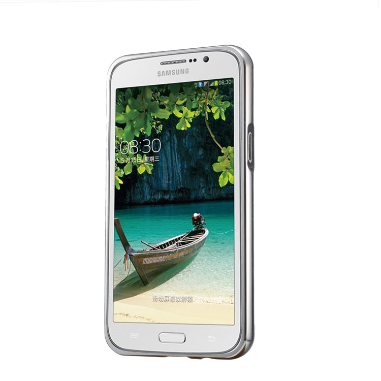 Fashionable Electroplating Push Pull Back Shell Cover + Metal Bumper Frame for Galaxy Mega 5.8 / i9152