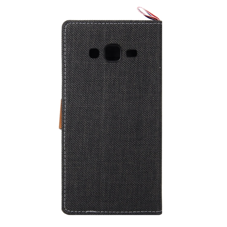 Denim Texture Horizontal Flip Leather Case with Magnetic Snap & Card Slots & Holder & Sling for Galaxy J3 / J3109