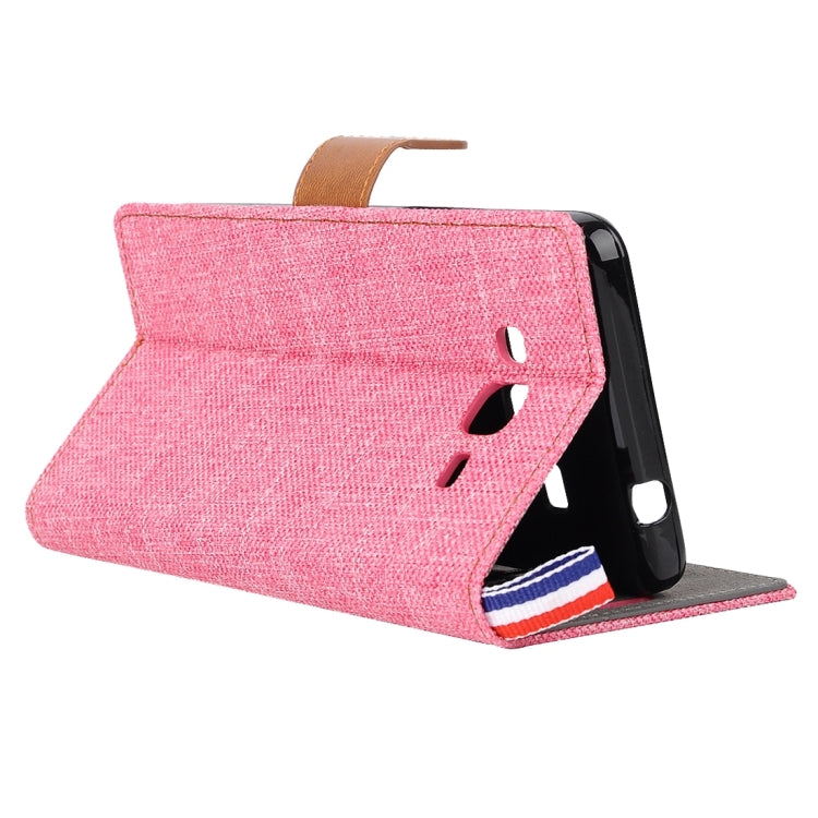 Denim Texture Horizontal Flip Leather Case with Magnetic Snap & Card Slots & Holder & Sling for Galaxy J3 / J3109