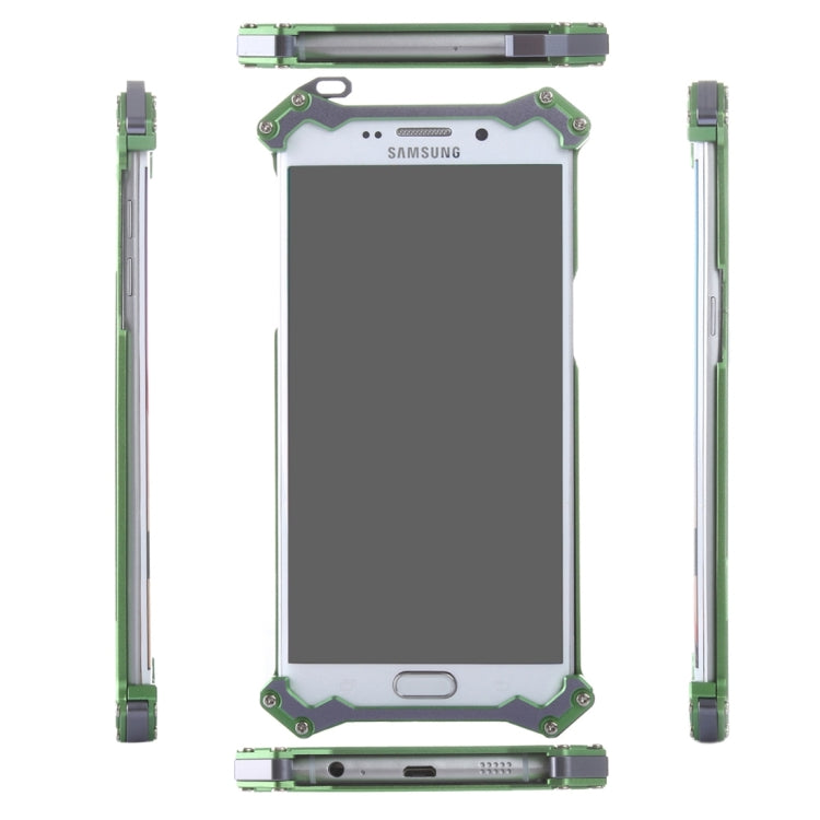 For Galaxy Note 5 / N920 Professional and Powerful Dustproof Shatter-resistant Shockproof Carbon Fibre Metal Protective Case with Hook(Green)