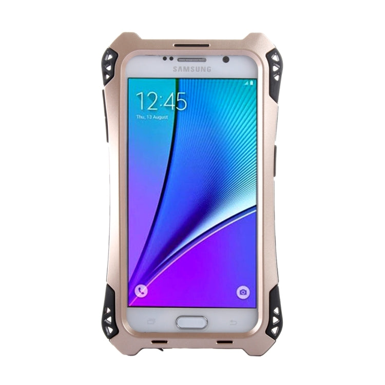 For Galaxy Note 5 / N920 Professional and Powerful Dustproof Shatter-resistant Shockproof Tiny Waist Transformers Style Carbon Fibre Metal Protective Case with Tempered Glass Front Film Cover