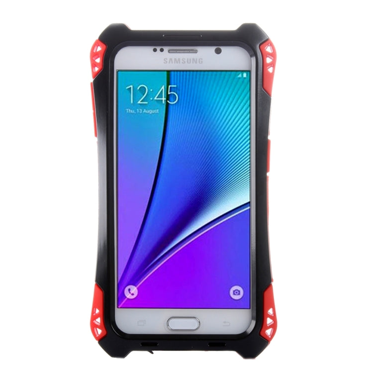 For Galaxy Note 5 / N920 Professional and Powerful Dustproof Shatter-resistant Shockproof Tiny Waist Transformers Style Carbon Fibre Metal Protective Case with Tempered Glass Front Film Cover