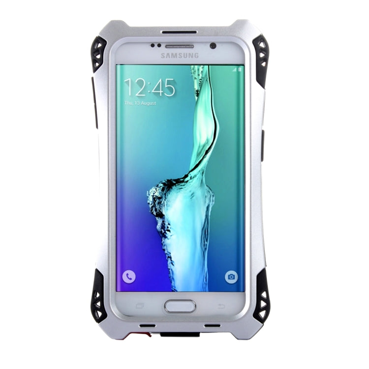 For Galaxy S6 Edge+ / G928 Professional and Powerful Dustproof Shatter-resistant Shockproof Tiny Waist Transformers Style Carbon Fibre Metal Protective Case with Tempered Glass Front Film Cover