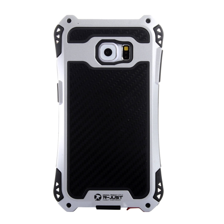 For Galaxy S6 Edge+ / G928 Professional and Powerful Dustproof Shatter-resistant Shockproof Tiny Waist Transformers Style Carbon Fibre Metal Protective Case with Tempered Glass Front Film Cover