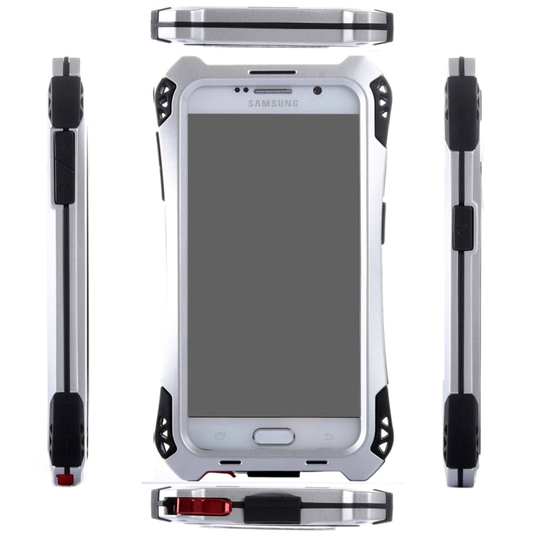 For Galaxy S6 Edge+ / G928 Professional and Powerful Dustproof Shatter-resistant Shockproof Tiny Waist Transformers Style Carbon Fibre Metal Protective Case with Tempered Glass Front Film Cover