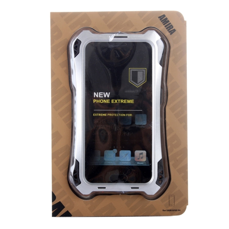 For Galaxy S6 Edge+ / G928 Professional and Powerful Dustproof Shatter-resistant Shockproof Tiny Waist Transformers Style Carbon Fibre Metal Protective Case with Tempered Glass Front Film Cover