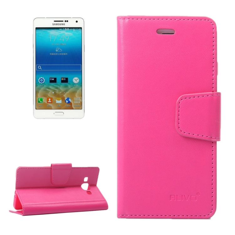 For Galaxy A7 / A700 ALIVO Horizontal Flip Solid Color Oil Edge Leather Case with Card Slots & Holder & Wallet