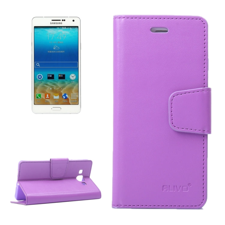 For Galaxy A7 / A700 ALIVO Horizontal Flip Solid Color Oil Edge Leather Case with Card Slots & Holder & Wallet