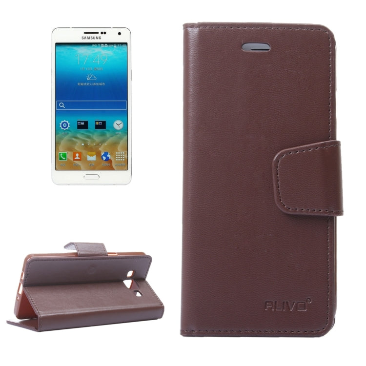 For Galaxy A7 / A700 ALIVO Horizontal Flip Solid Color Oil Edge Leather Case with Card Slots & Holder & Wallet