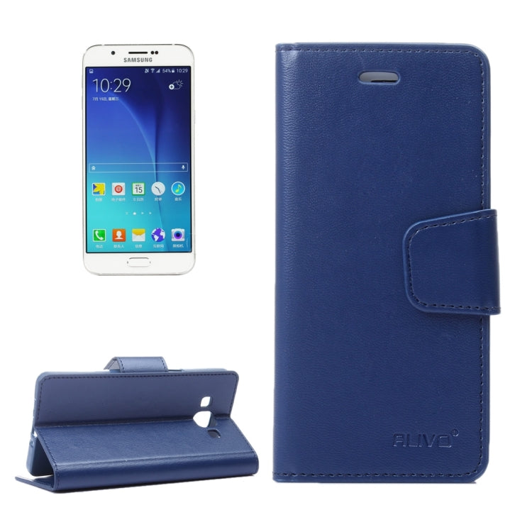 For Galaxy A8 / A800 ALIVO Horizontal Flip Solid Color Oil Edge Leather Case with Card Slots & Holder & Wallet