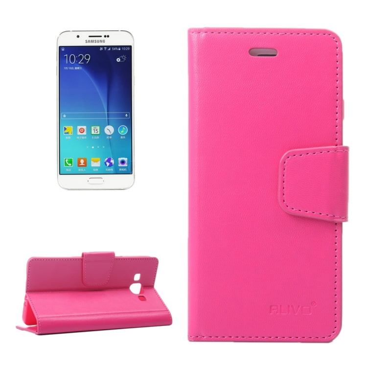 For Galaxy A8 / A800 ALIVO Horizontal Flip Solid Color Oil Edge Leather Case with Card Slots & Holder & Wallet