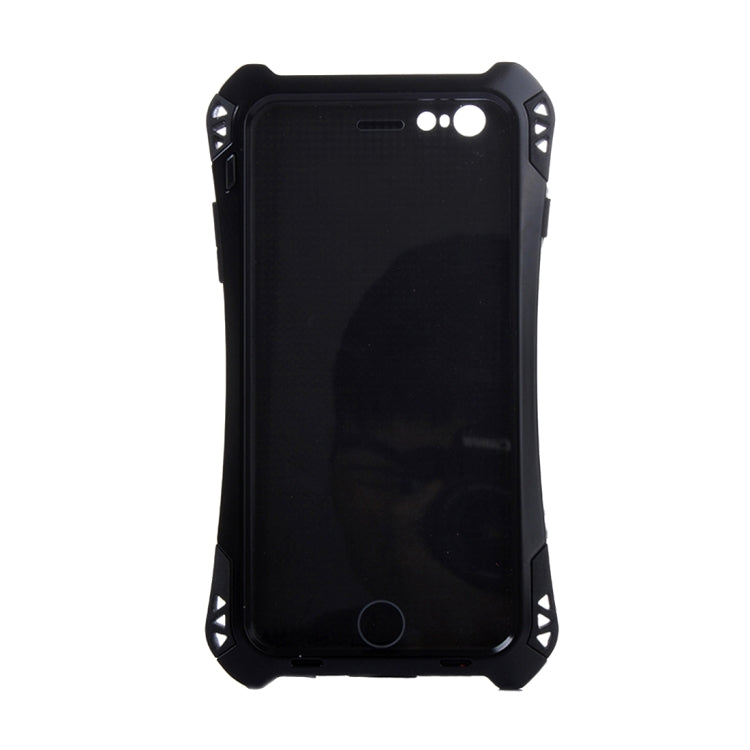 For Galaxy S6 Edge / G925 Professional and Powerful Dustproof Shatter-resistant Shockproof Tiny Waist Transformers Style Carbon Fibre Metal Protective Case with Tempered Glass Front Film Cover