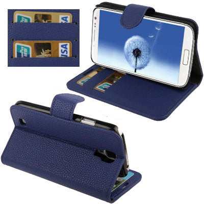 Lichi Texture Horizontal Flip Button Leather Case with Credit Card Slots & Holder for Galaxy