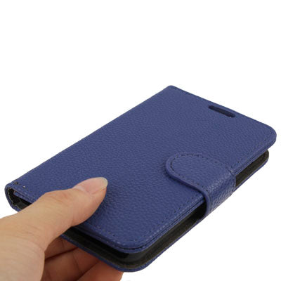 Lichi Texture Horizontal Flip Button Leather Case with Credit Card Slots & Holder for Galaxy