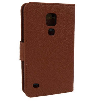 Lichi Texture Horizontal Flip Button Leather Case with Credit Card Slots & Holder for Galaxy