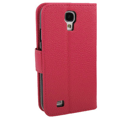 Lichi Texture Horizontal Flip Button Leather Case with Credit Card Slots & Holder for Galaxy