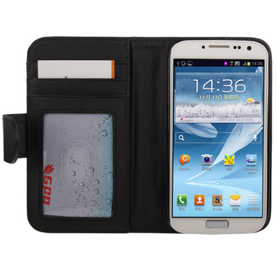 Horizontal Flip Leather Case with Card Slots & Holder for Galaxy S IV / i9500