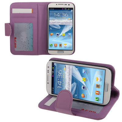 Horizontal Flip Leather Case with Card Slots & Holder for Galaxy S IV / i9500