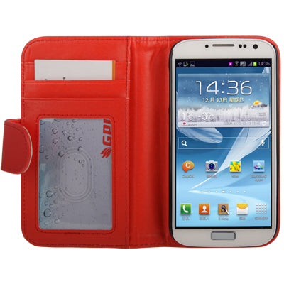 Horizontal Flip Leather Case with Card Slots & Holder for Galaxy S IV / i9500