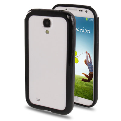 Pure Color Anti-static Silicon + Plastic Bumper Frame for Galaxy S IV / i9500(Black)