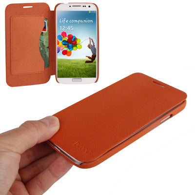 Dcool Natural Texture Horizontal Flip Leather Case with Credit Card Slots for Galaxy S IV / i9500