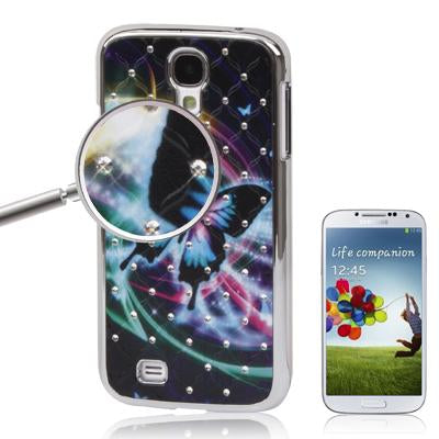 Butterfly Pattern Luxury Bling Diamond Encrusted Plating Skinning Case for Galaxy S IV / i9500