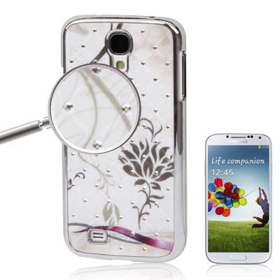 Lotus Pattern Luxury Bling Diamond Encrusted Plating Skinning Case for Galaxy S IV / i9500