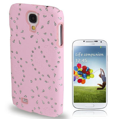 Flowers Pattern Shimmering Powder Plastic Case for Galaxy S IV / i9500(Pink)