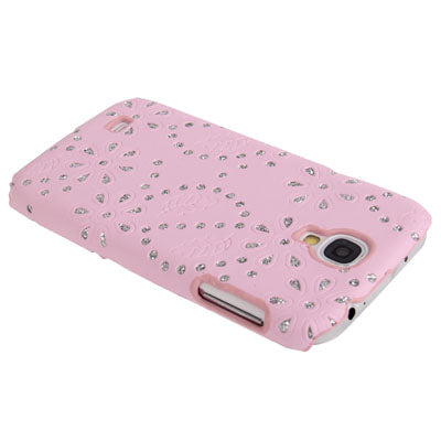 Flowers Pattern Shimmering Powder Plastic Case for Galaxy S IV / i9500(Pink)