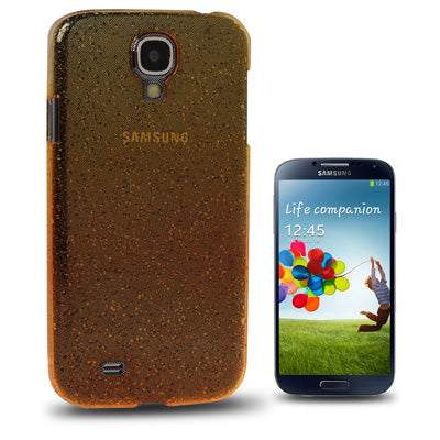 Gradient Color Series Pure Color Transparent Raindrops Pattern Plastic Case for Galaxy S IV / i9500(Orange)