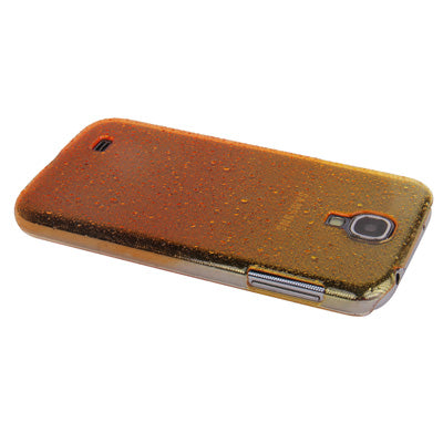 Gradient Color Series Pure Color Transparent Raindrops Pattern Plastic Case for Galaxy S IV / i9500(Orange)