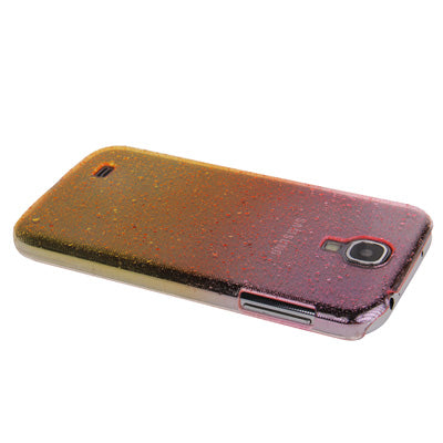 2-color Gradient Color Series Transparent Raindrops Pattern Plastic Case for Galaxy S IV / i9500 (Orange + Pink)