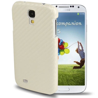 Carbon Fiber Texture Plastic Case for Galaxy S IV / i9500(White)