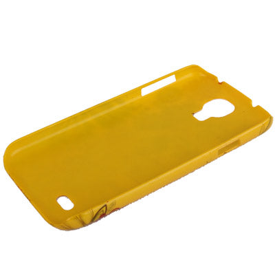 Flower Pattern Magic Color Fluorescent Effect Shimmering Powder Plastic Case for Galaxy S IV / i9500(Yellow)