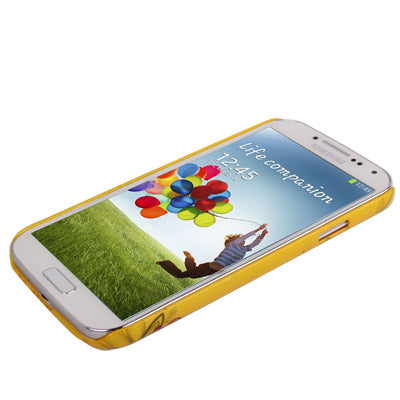 Flower Pattern Magic Color Fluorescent Effect Shimmering Powder Plastic Case for Galaxy S IV / i9500(Yellow)