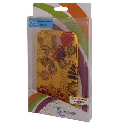 Flower Pattern Magic Color Fluorescent Effect Shimmering Powder Plastic Case for Galaxy S IV / i9500(Yellow)