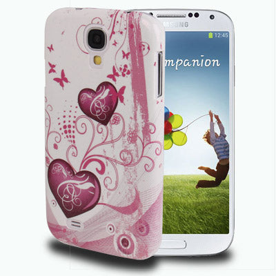 Flower Pattern Magic Color Fluorescent Effect Shimmering Powder Plastic Case for Galaxy S IV / i9500(White)