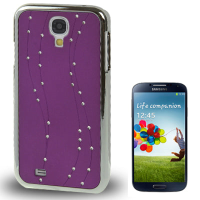 Curves Style Diamond Encrusted Plating Plastic Case for Galaxy S IV / i9500