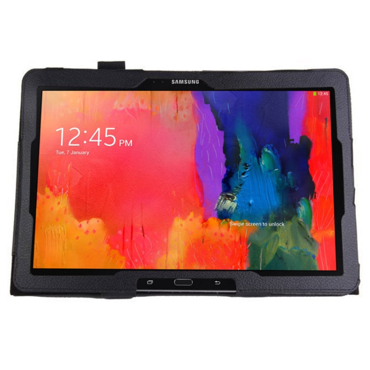 2-folding Litchi Texture Flip Leather Case with Holder for Galaxy Note & Tab Pro 12.2 / P900