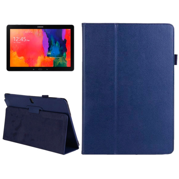 2-folding Litchi Texture Flip Leather Case with Holder for Galaxy Note & Tab Pro 12.2 / P900